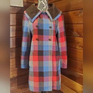 Marc Jacobs Plaid Wool Coat Jacket Small Y2K